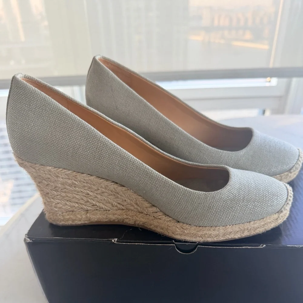 J. Crew Canvas Espadrille Wedges in Gray Size 8.5